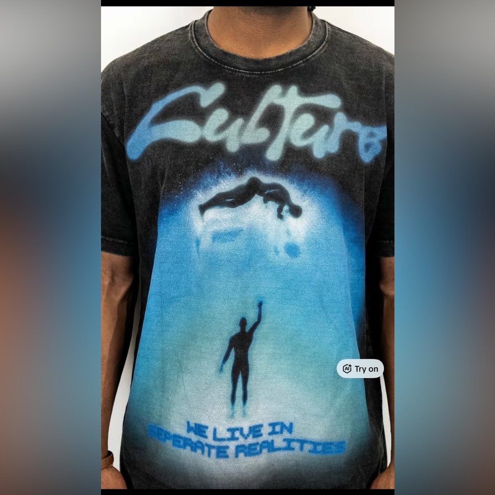 Culture galaxy men’s size medium heavyweight washed black tee shirt , BNWT